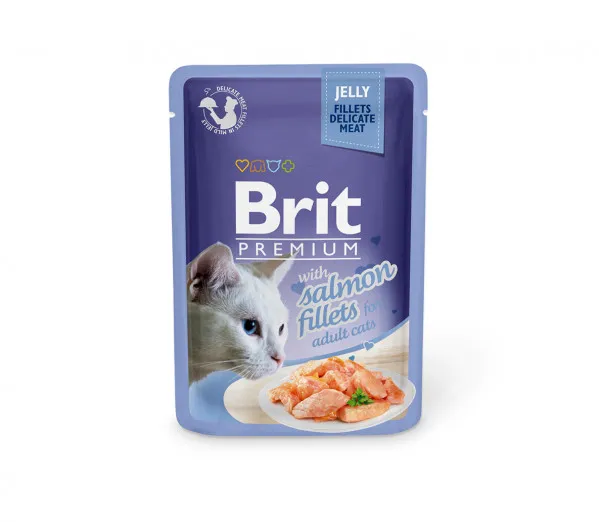 Brit Premium Cat Delicate Konservai Katėms Salmon in Jelly 24x85g