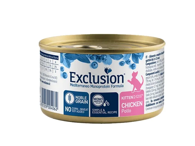 Exclusion Mediterraneo kačiukų maistas su vištiena 6x85g