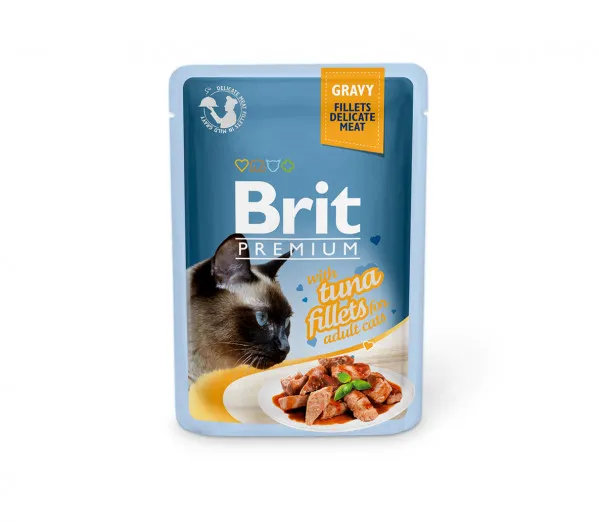 Brit Premium Cat Delicate Konservai Katėms Tuna in Gravy 24x85g