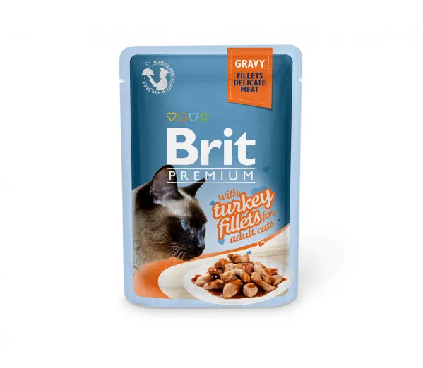 Brit Premium Cat Delicate Konservai Katėms Turkey in Gravy 24x85g