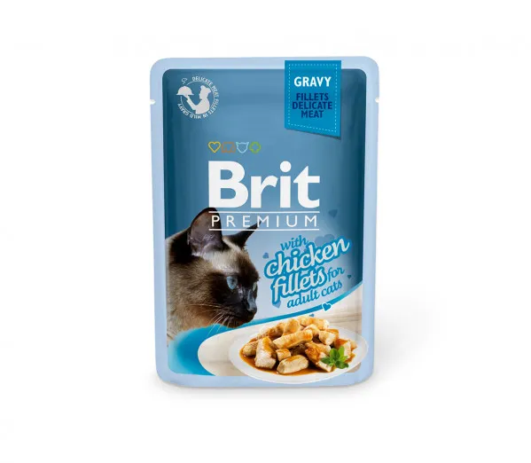 Brit Premium Cat Delicate Konservai Katėms Chicken in Gravy 24x85g