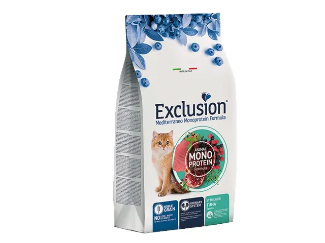 Exclusion Mediterraneo maistas sterilizuotoms katėms su tunu 1.5 kg