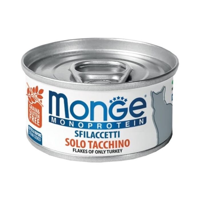 Monge MONOPROTEIN - Kačių Dribsniai Su Kalakutiena 12x80g