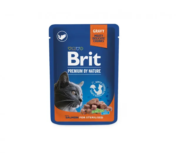 Brit Premium Konservai Katėms Salmon for Sterilised 24x100g
