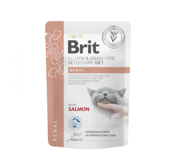 Brit GF Veterinary Diets Konservai Katėms Renal 12x85g
