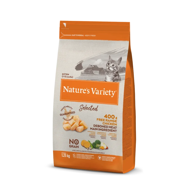 Nature’s Variety Selected Kitten Sausas Maistas Kačiukams (vištiena) 1.25 kg