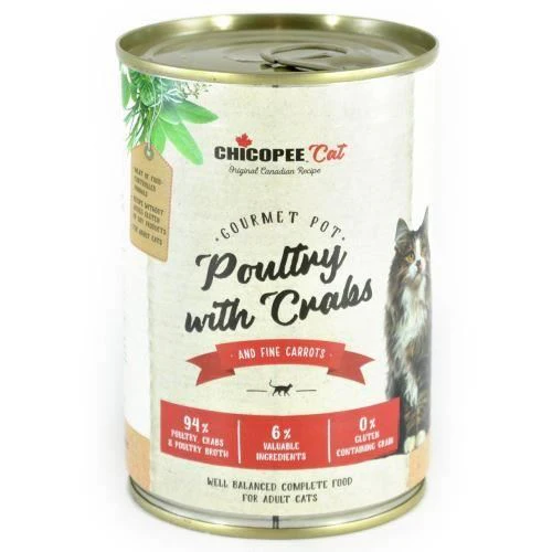 Chicopee Cat Konservai Su Paukštiena Ir Krabais 6x400g