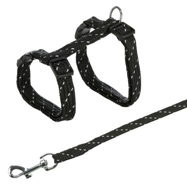 TRIXIE Kačiukų petnešos su pavadėliu atspind. 27-45cm/10mm 1.3m