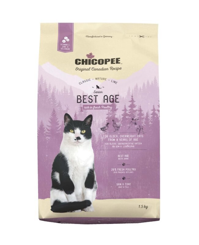 Chicopee Classic Line Senior Best Age Poultry Sausas Maistas Katėms 15 kg