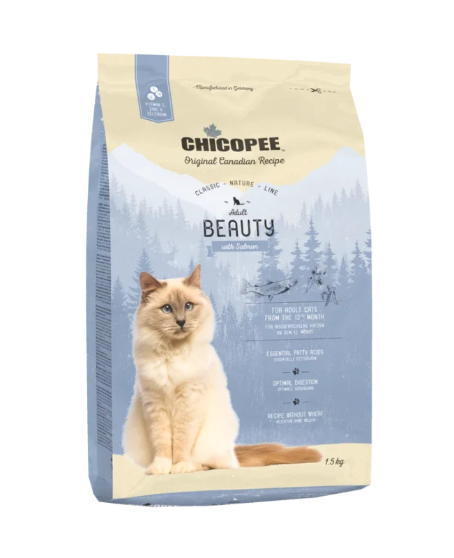 Chicopee Classic Line Adult Beauty Salmon Sausas Maistas Katėms 15 kg