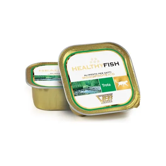 Healthyfish Trota (su upėtakiu) monoproteininis paštetas katėms 12x90g