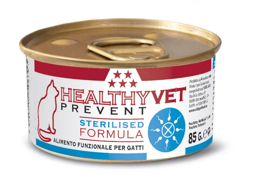 HEALTHYVET Prevent Sterilized paštetas sterilizuotoms katėms 12x85g