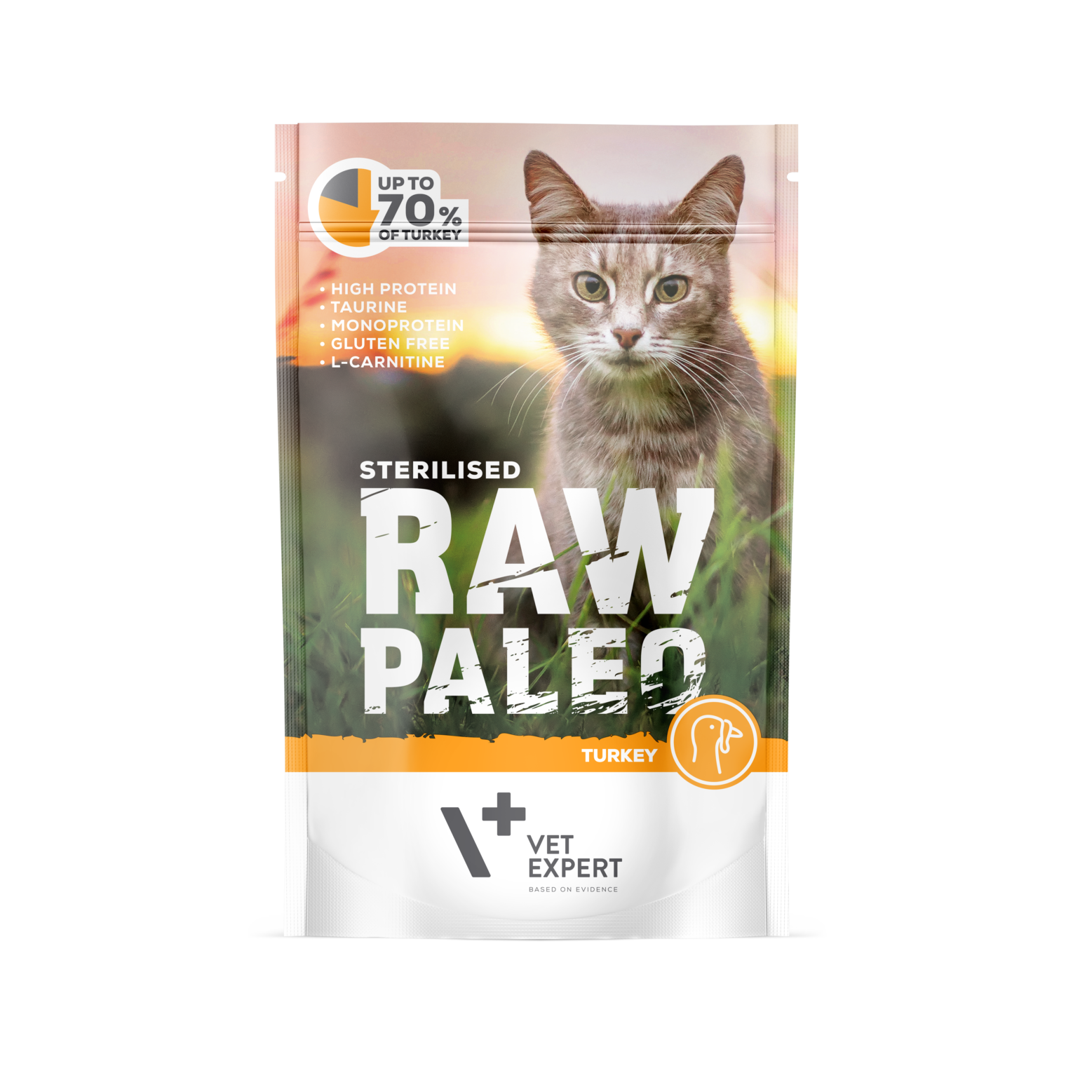 Raw Paleo Sterilised Cat Kalakutienos guliašas 12x100g