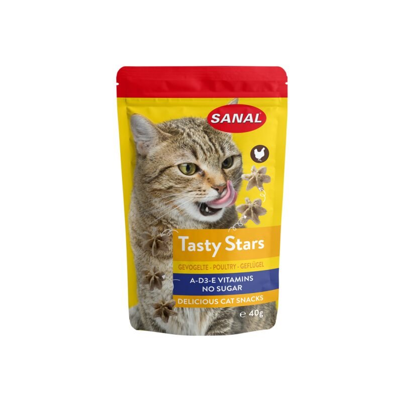 Sanal Tasty Stars Poultry skanėstai katėms 12x40 g