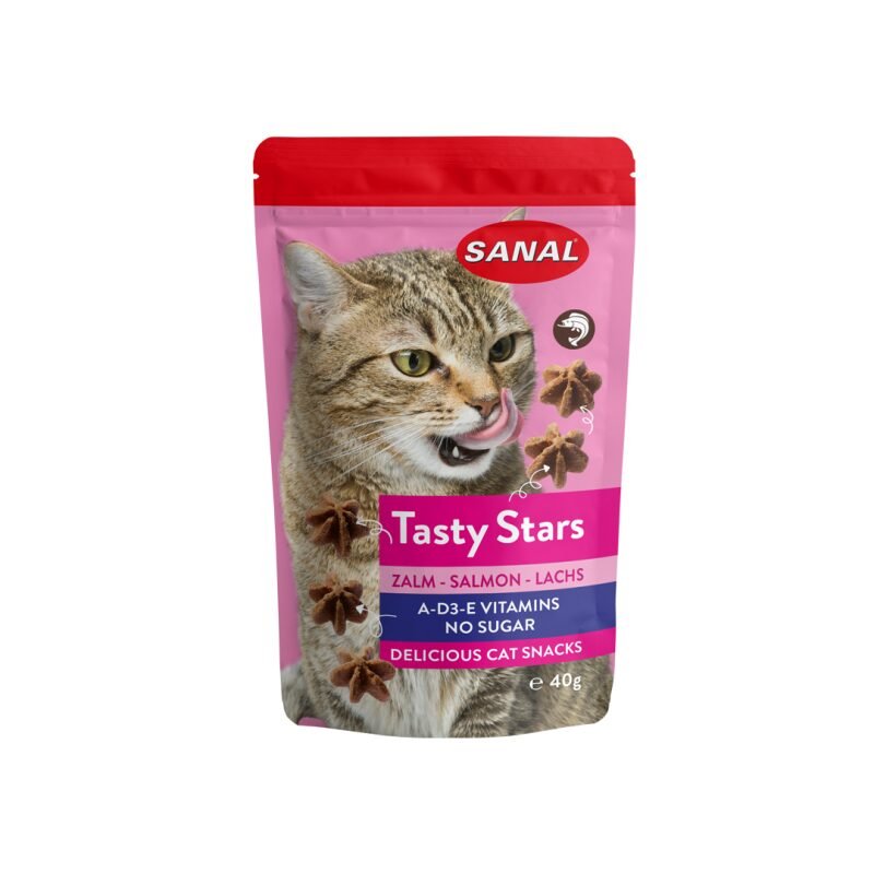 Sanal Tasty Stars Salmon skanėstai katėms 12x40 g