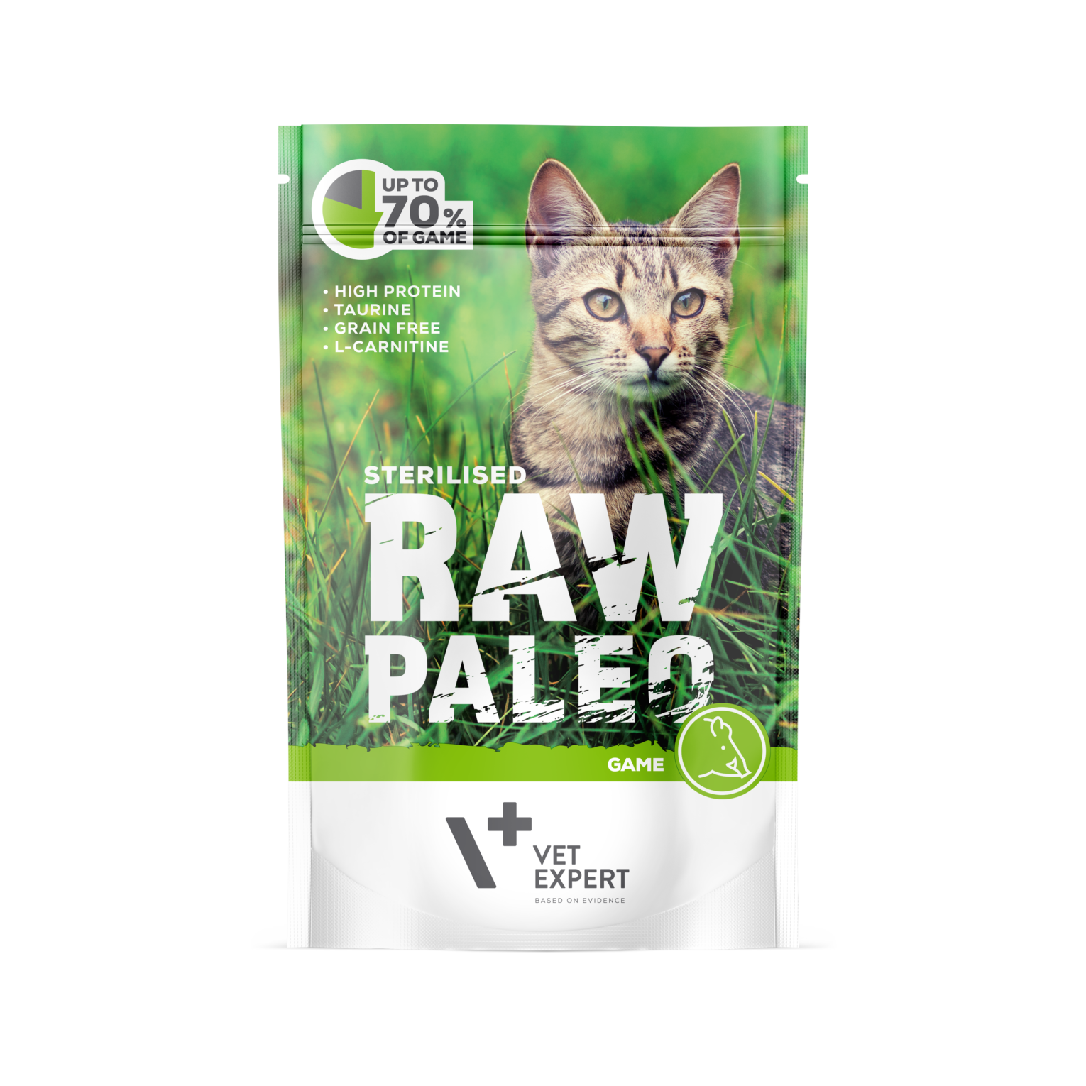 Raw Paleo Sterilized Cat guliašas sterilizuotom katėms su žvėriena 12x100g