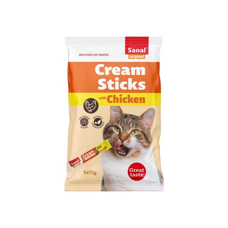 Sanal Cream Sticks Chicken skanėstai katėms 6x75 g
