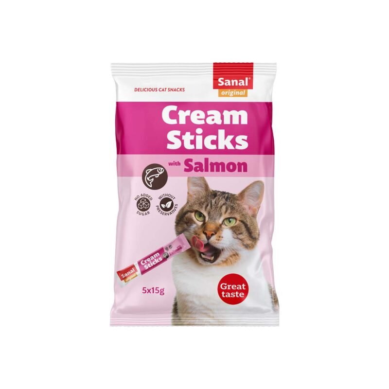 Sanal Cream Sticks Salmon skanėstai katėms 6x75 g