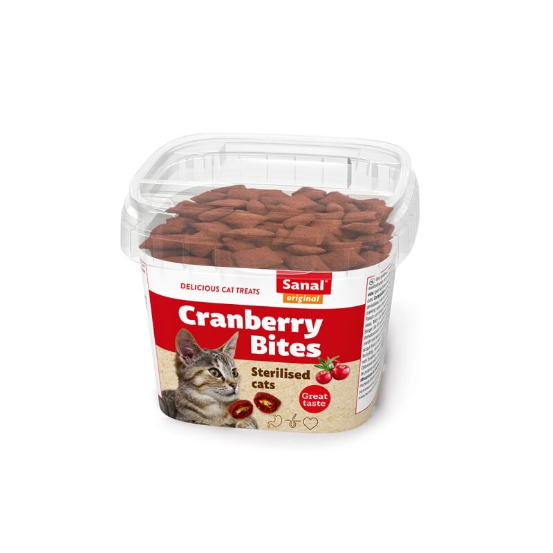 Sanal Cranberry Bites skanėstai sterilizuotoms katėms 6x75 g