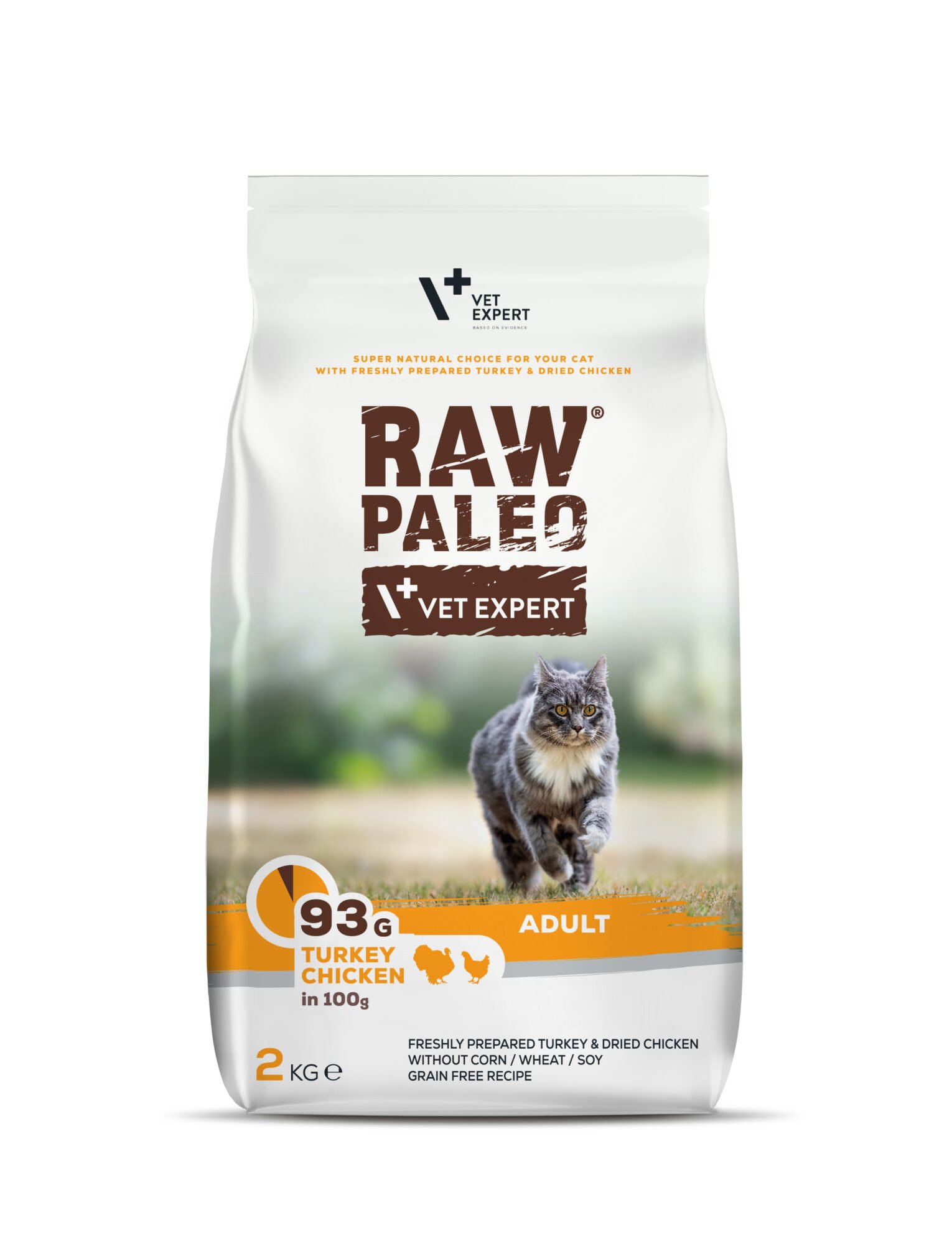 Raw Paleo Adult Cat sausas maistas katėms su kalakutiena&vištiena 2 kg