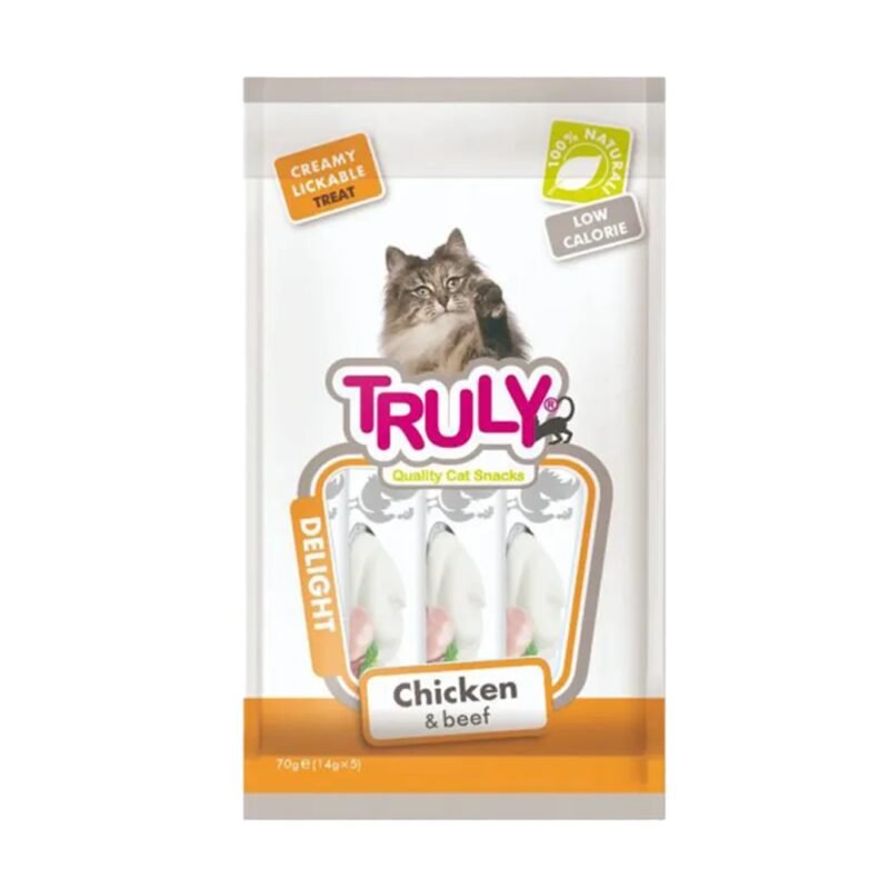 Truly Creamy Treat skanėstai katėms su vištiena ir jautiena 9x70 g