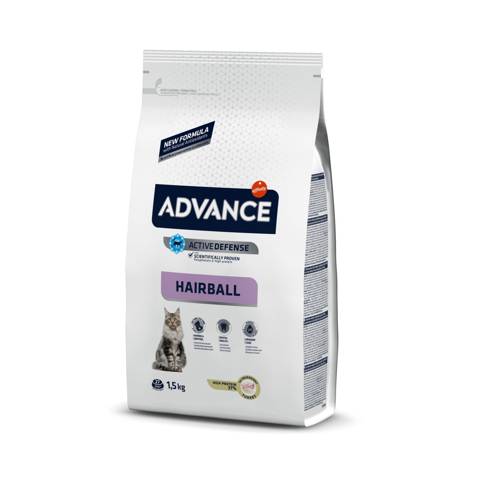 Advance Hairball su kalakutiena sausas maistas katėms 1.5 kg