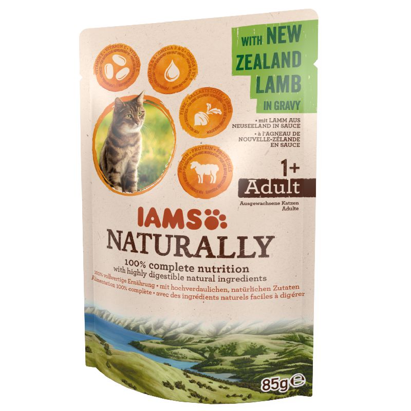 Iams Naturally Cat New Zealand Lamb konservuotas pašaras katėms, ėriena; 85g