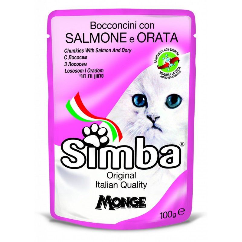 Simba Cat Chunkies Salmon&Dory konservuotas pašaras katėms, lašiša, karšis; 100g