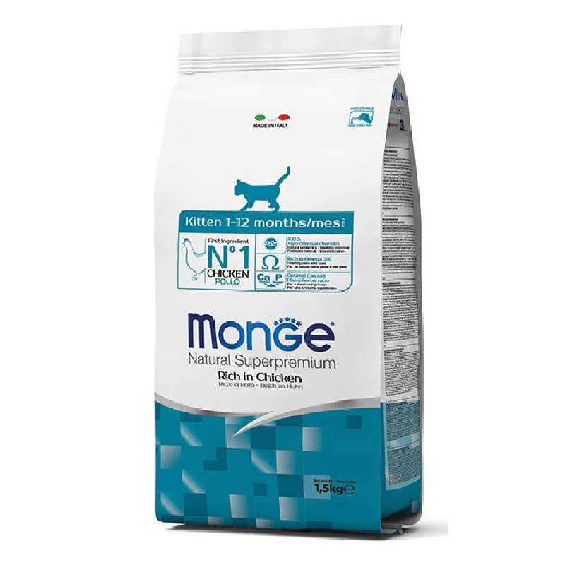 Monge Kitten Natural Superpremium Chicken sausas pašaras kačiukams, vištiena; 1.5kg, 10kg