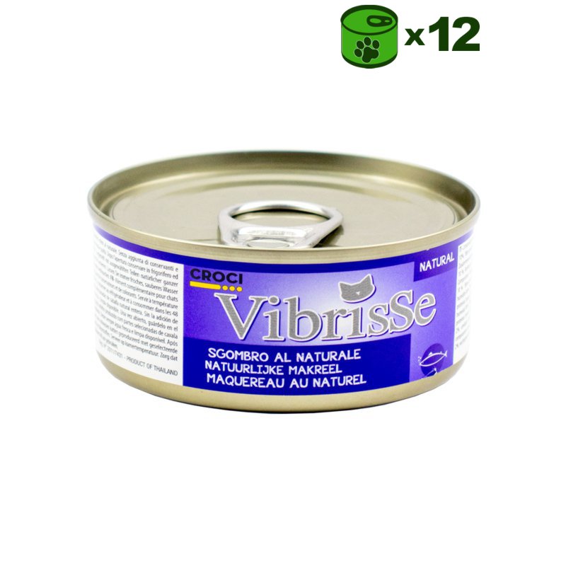 Vibrisse Sgombro al Naturale konservuotas pašaras katėms, skumbrė; 12x70g