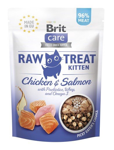 BRIT Care Raw Treat Kitten chicken with salmon  - skanėstas katėms - 40g