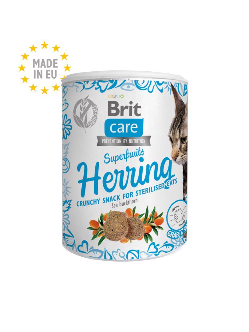 BRIT Care Cat Snack Superfruits Herring - skanėstas katėms - 100 g