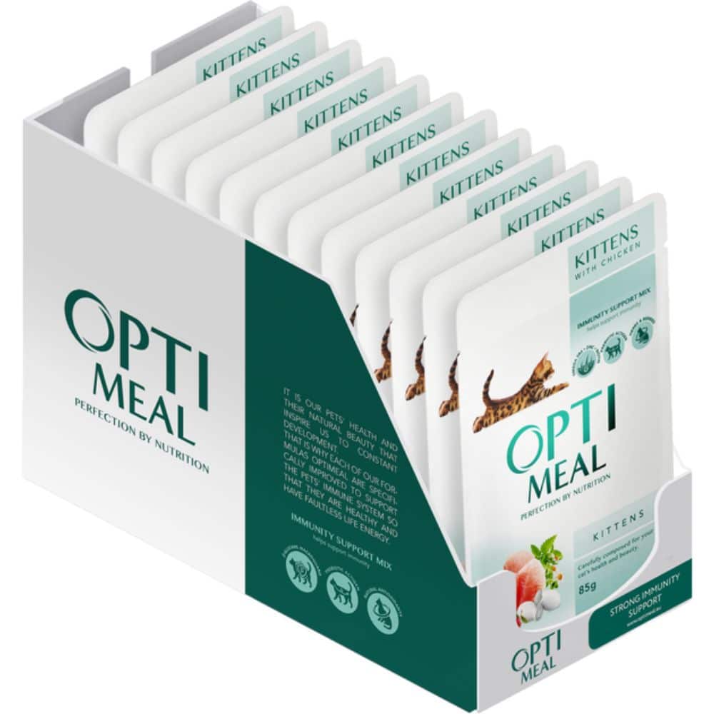 OPTIMEAL Kitten Chicken konservai kačiukams su vištiena, 85g*12vnt.