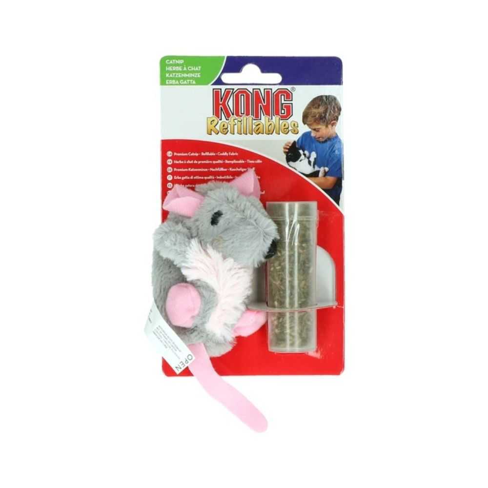 KONG Cat Refillable Catnip Rat - pakartotinai užpildomas katžole žaislas katėms