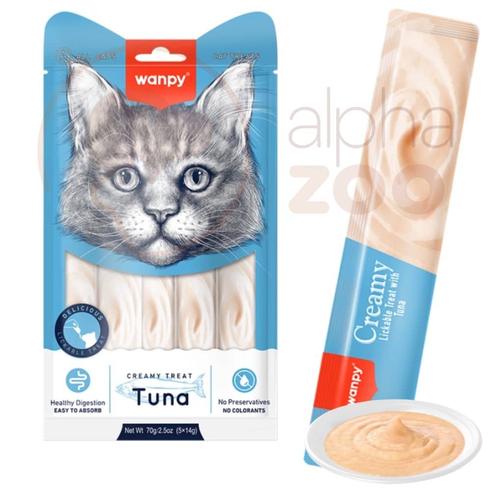 Wanpy Tuna creamy treats laižomas skanėstas katėms su tunu 5x14g