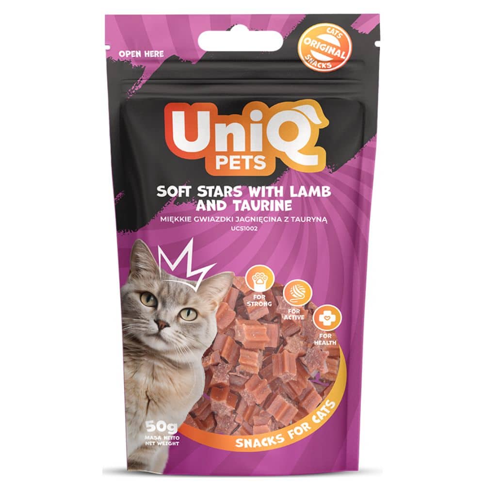 UNIQ PETS soft stars with lamb and taurine 50g skanėstas katėms su ėriena ir taurinu