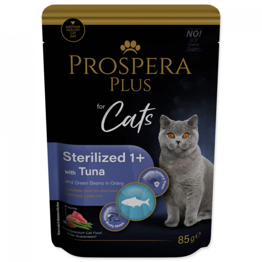 Prospera Plus Cat Sterilised 1+ Tuna konservai sterilizuotoms katėms su tunu nuo 1 metų, 85g