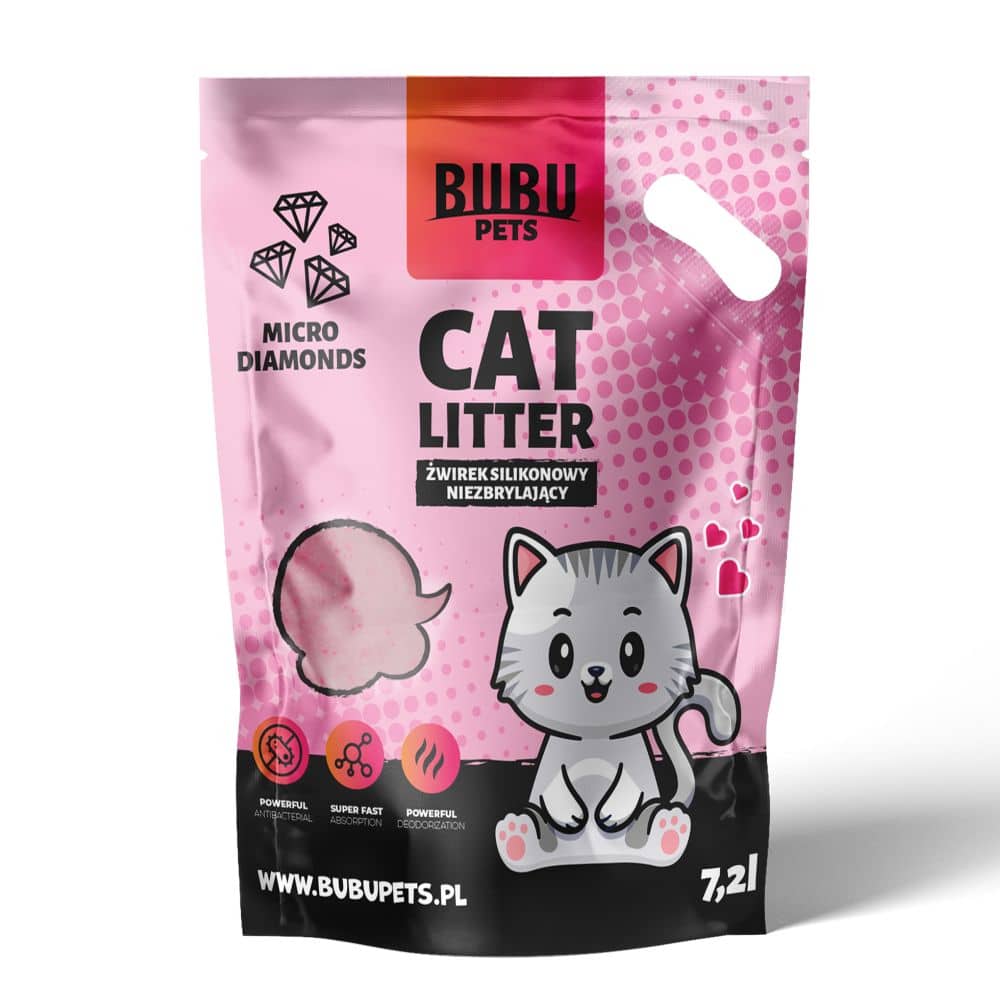 Bubu Pets Silikoninis kraikas mikrogranulėmis 0,5-2mm 7,2L (pink) - Produkto Tūris 3.8L