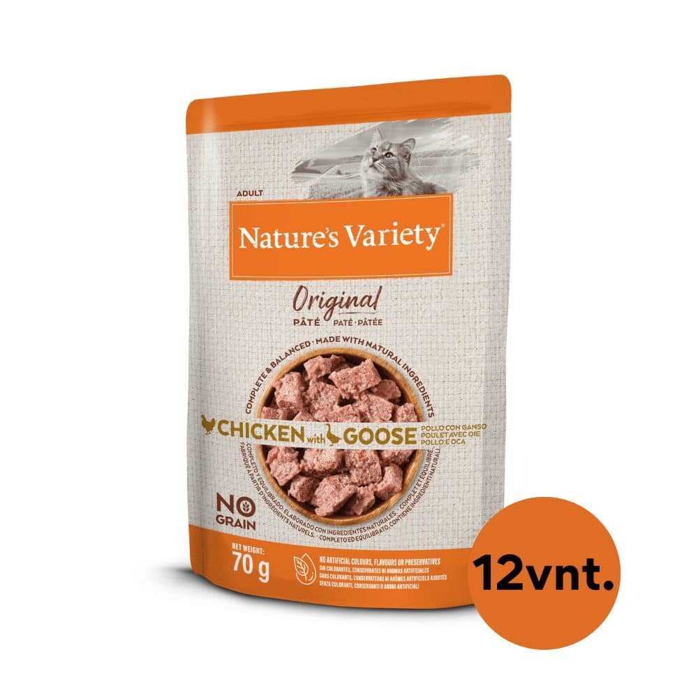 Nature's Variety Wet Original Cat (vištiena, žąsiena) konservai katėms 70g*12vnt.