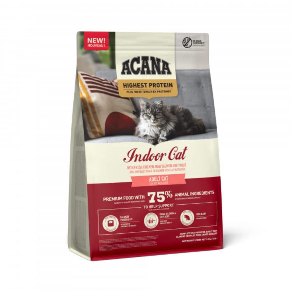 Acana Highest Protein Indoor Cat sausas maistas katėms 1.8kg 4.5kg - Produkto Svoris 1.8kg