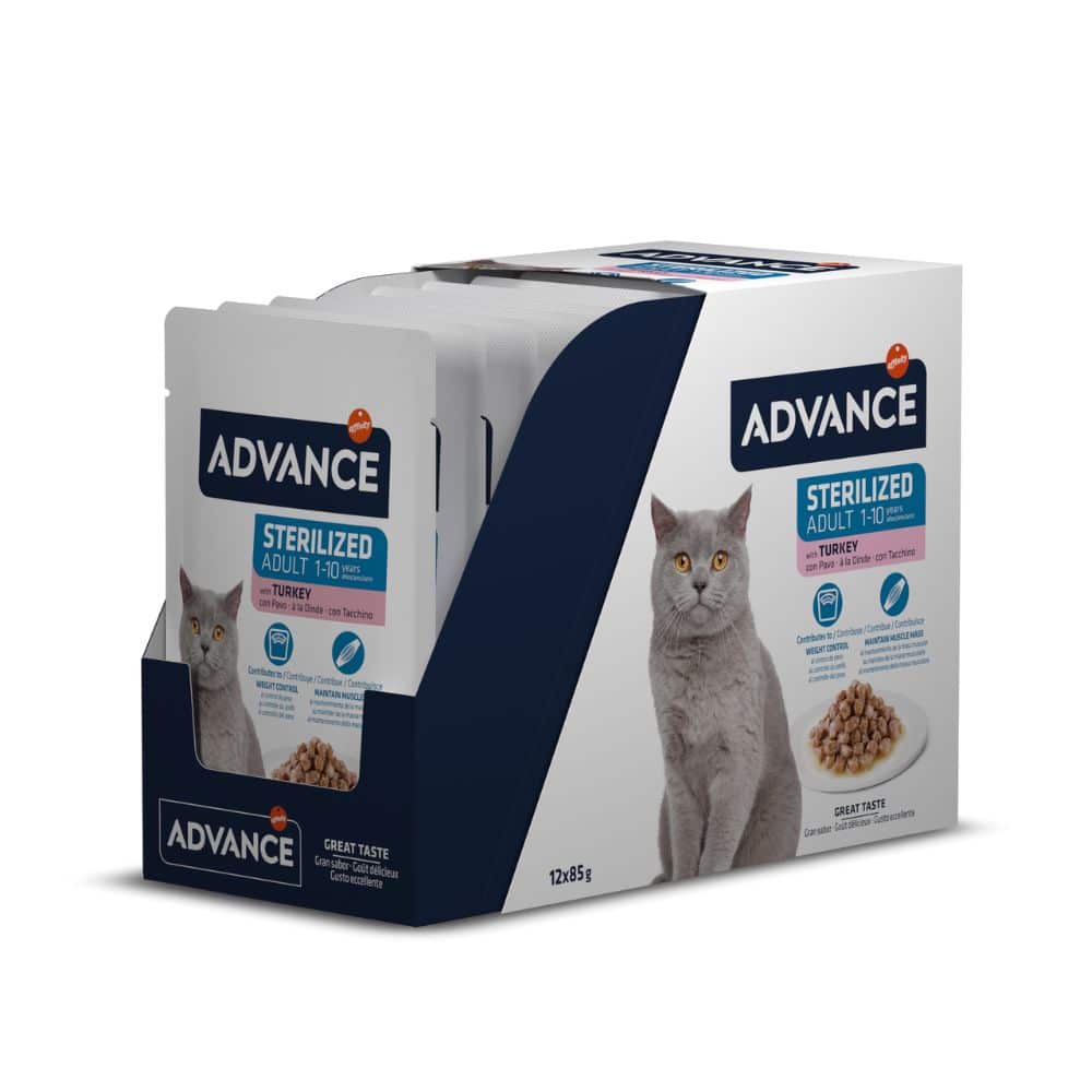 Advance Wet Sterilized Turkey Flow konservai katėms 12*85g