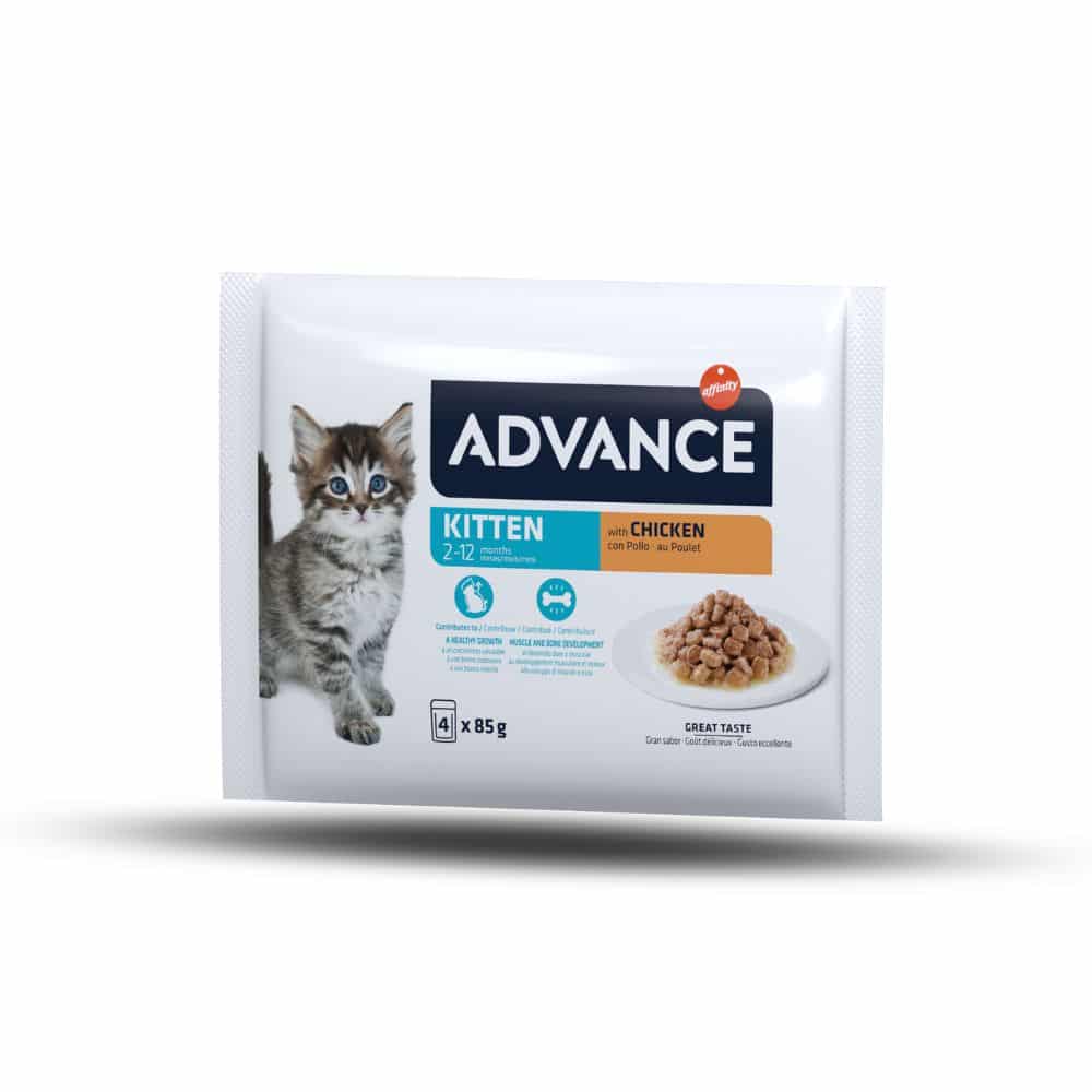 Advance Wet Kitten Chicken Flow konservai katėms 4*85g