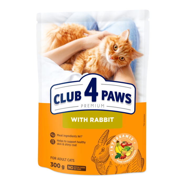 Club 4 Paws Adult sausas maistas katėms su triušiena : Pakuotė - 300 g