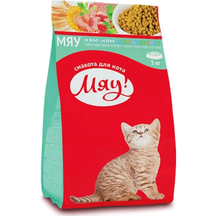 Мяу Visavertis sausas pašaras kačiukams, 3 kg