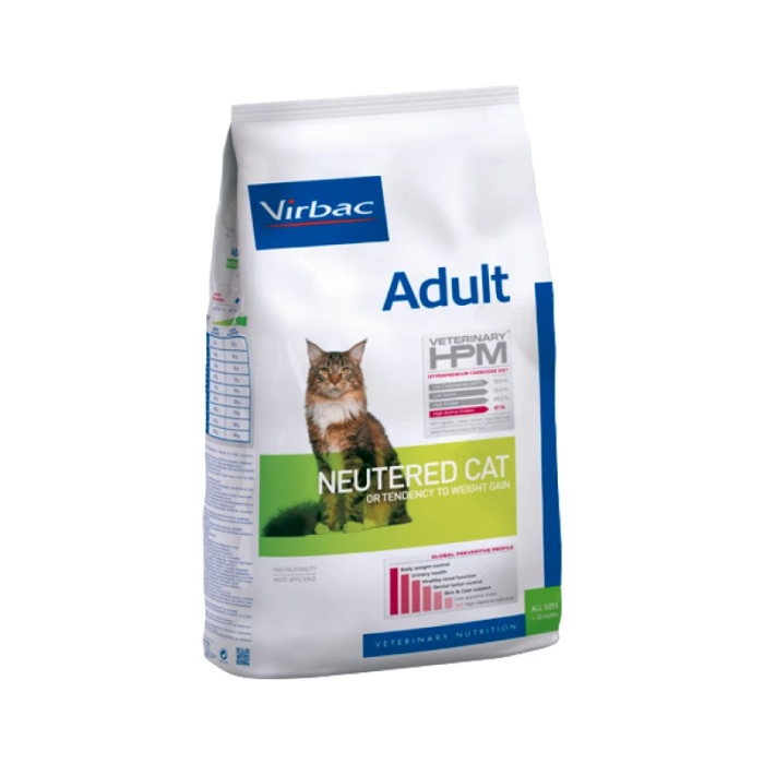 Virbac Veterinary HPM Adult Neutered Cat visavertis ėdalas kastruotoms katėms, 7 kg