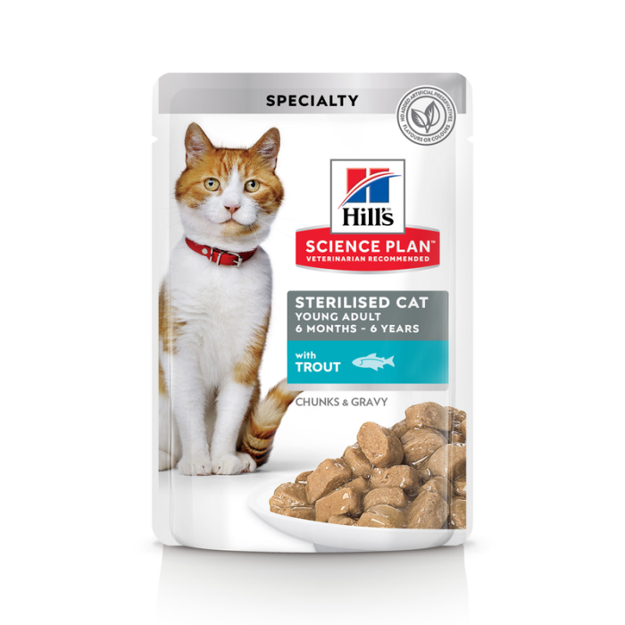 Hill's Science Plan Sterilised Cat Adult Trout drėgnas maistas sterilizuotoms katėms, 85 g