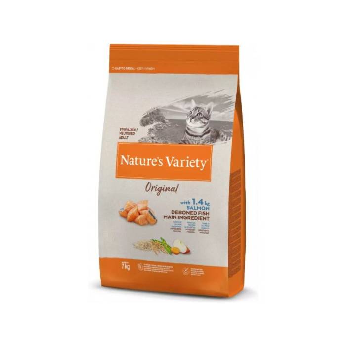 Nature's Variety Original Sterilized Salmon sausas maistas sterilizuotoms katėms, 7 kg