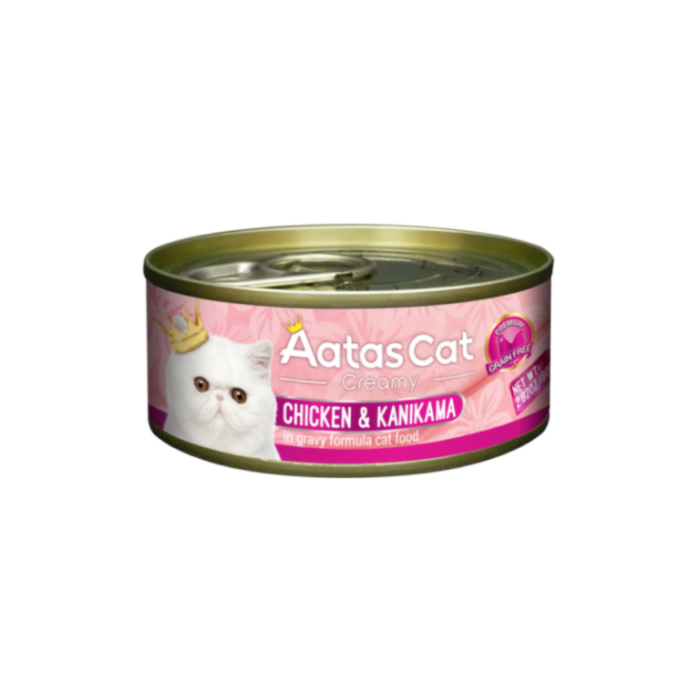 Aatas Cat Creamy Chicken-Kanikama begrūdis, drėgnas maistas katėms, 80 g