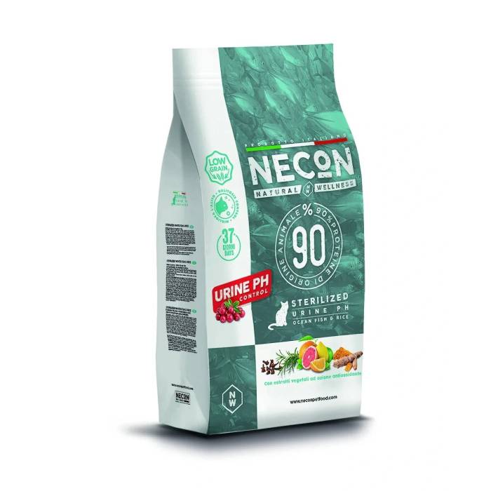 Necon Sterilized Urine PH Control Fish and Rice sausas maistas sterilizuotoms katėms, šlapimo takų sveikatai palaikyti, 10 kg