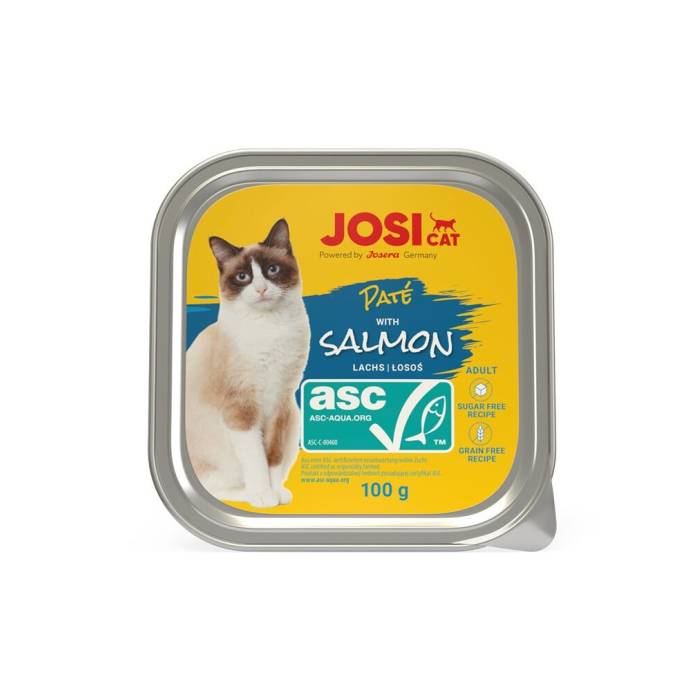 JosiCat Paté with ASC Salmon paštetas katėms su lašiša, 100 g